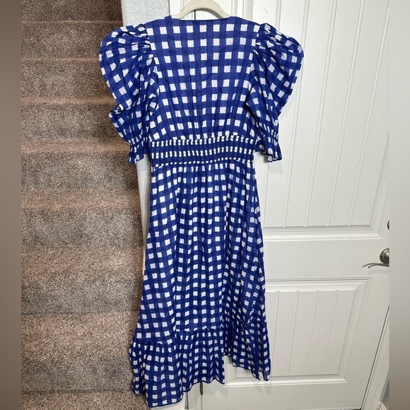 CLEOBELLA Morina Ankle Maxi Dress in Painterly Gingham Blue Medium - Picture 5 of 9